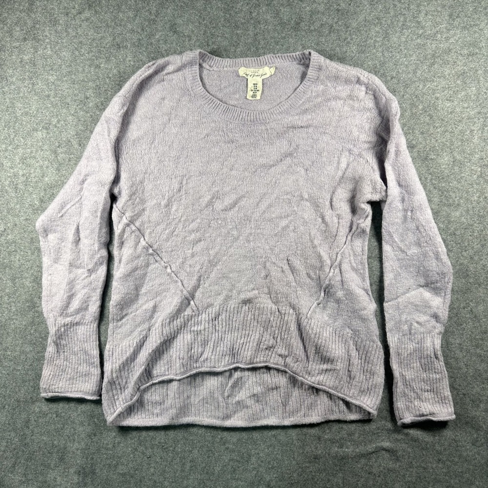 HM LOGG Lavender Knit Sweater M Womens Relaxed High Low Purple Pullover Cozy